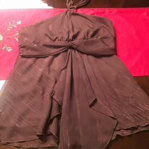 Studio Y tie around neck tank brown with glimmery
